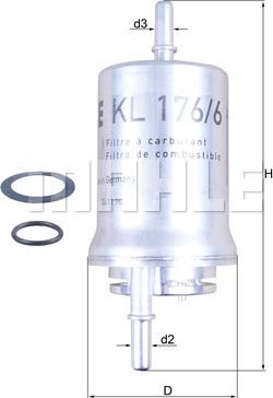 MAHLE KL 176/6D - Горивен филтър vvparts.bg