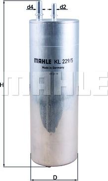 MAHLE KL 229/5 - Горивен филтър vvparts.bg