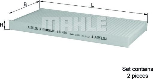 MAHLE LA 444/S - Филтър купе (поленов филтър) vvparts.bg