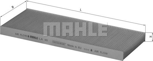 MAHLE LA 45 - Филтър купе (поленов филтър) vvparts.bg