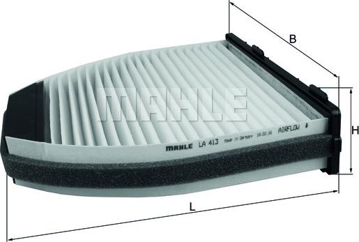 MAHLE LA 413 - Филтър купе (поленов филтър) vvparts.bg