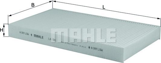 MAHLE LA 56 - Филтър купе (поленов филтър) vvparts.bg