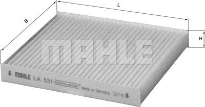 MAHLE LA 531 - Филтър купе (поленов филтър) vvparts.bg