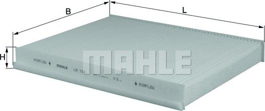 MAHLE LA 153 - Филтър купе (поленов филтър) vvparts.bg