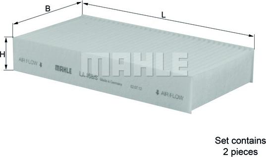 MAHLE LA 168/S - Филтър купе (поленов филтър) vvparts.bg