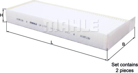 MAHLE LA 1157/S - Филтър купе (поленов филтър) vvparts.bg