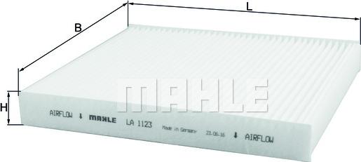 MAHLE LA 1123 - Филтър купе (поленов филтър) vvparts.bg