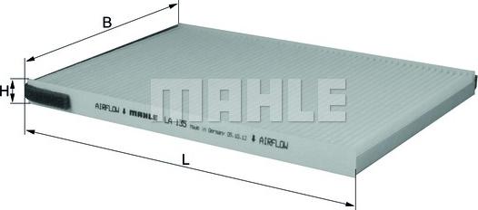 MAHLE LA 135 - Филтър купе (поленов филтър) vvparts.bg