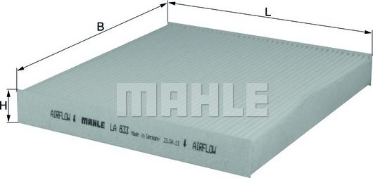 MAHLE LA 833 - Филтър купе (поленов филтър) vvparts.bg