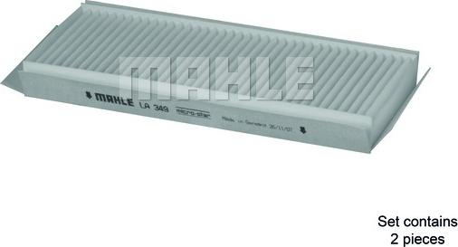 MAHLE LA 349/S - Филтър купе (поленов филтър) vvparts.bg