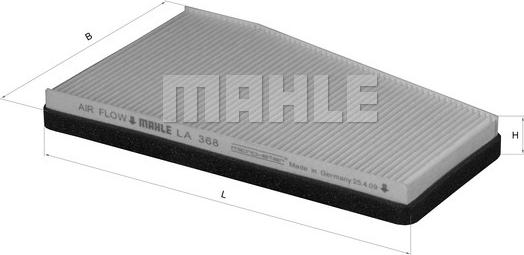 MAHLE LA 368 - Филтър купе (поленов филтър) vvparts.bg