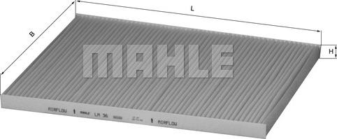 MAHLE LA 36 - Филтър купе (поленов филтър) vvparts.bg