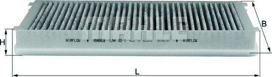 MAHLE LAK 32/1 - Филтър купе (поленов филтър) vvparts.bg