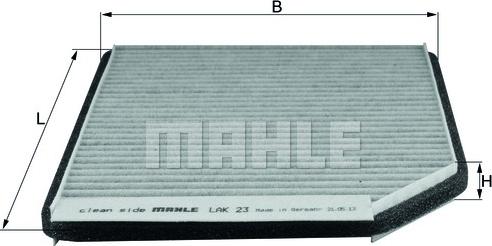 MAHLE LAK 23 - Филтър купе (поленов филтър) vvparts.bg