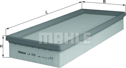 MAHLE LX 978 - Въздушен филтър vvparts.bg