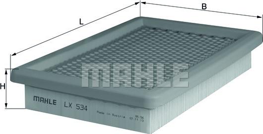 MAHLE LX 534 - Въздушен филтър vvparts.bg