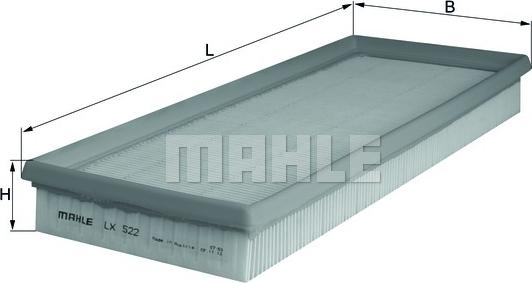 MAHLE LX 522 - Въздушен филтър vvparts.bg