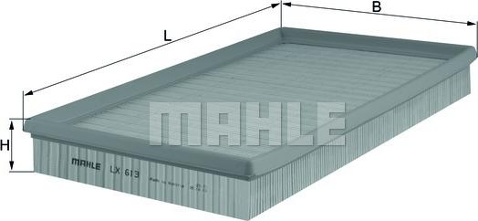 MAHLE LX 613 - Въздушен филтър vvparts.bg