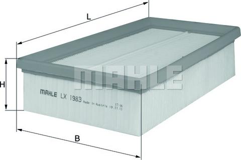 MAHLE LX 1983 - Въздушен филтър vvparts.bg