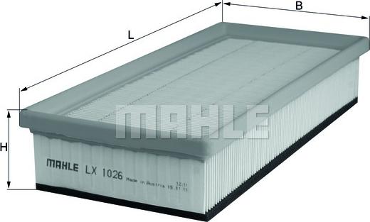 MAHLE LX 1026 - Въздушен филтър vvparts.bg