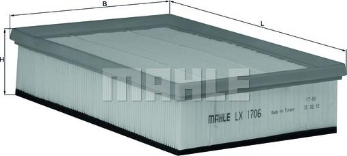 MAHLE LX 1706 - Въздушен филтър vvparts.bg