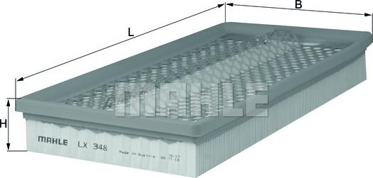 MAHLE LX 348 - Въздушен филтър vvparts.bg