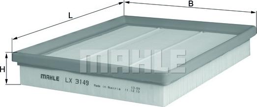 MAHLE LX 3149 - Въздушен филтър vvparts.bg