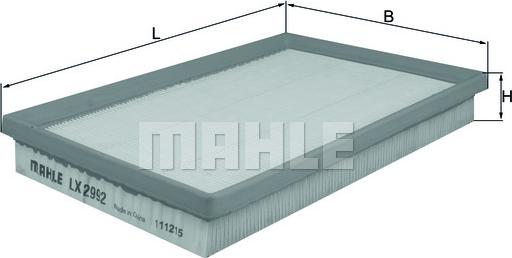 MAHLE LX 2992 - Въздушен филтър vvparts.bg