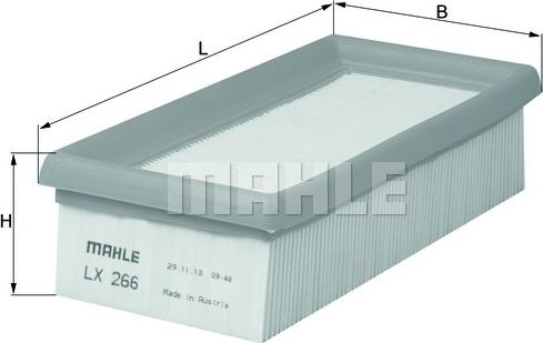 MAHLE LX 266 - Въздушен филтър vvparts.bg