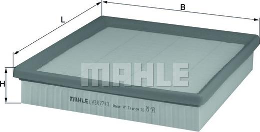 MAHLE LX 2077/3 - Въздушен филтър vvparts.bg