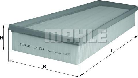 MAHLE LX 744 - Въздушен филтър vvparts.bg