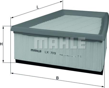 MAHLE LX 709 - Въздушен филтър vvparts.bg