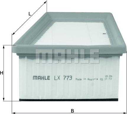 MAHLE LX 773 - Въздушен филтър vvparts.bg