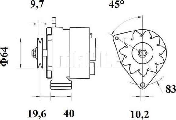 MAHLE MG 94 - Генератор vvparts.bg