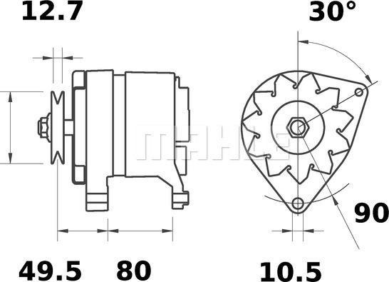 MAHLE MG 496 - Генератор vvparts.bg