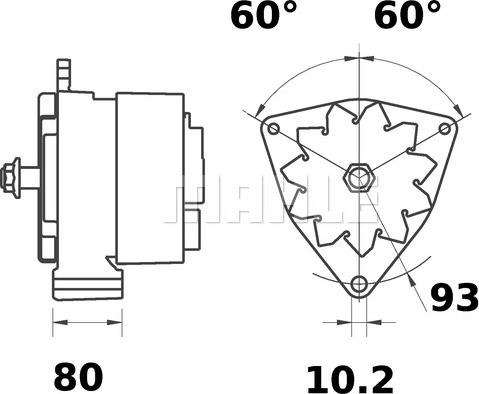 MAHLE MG 493 - Генератор vvparts.bg