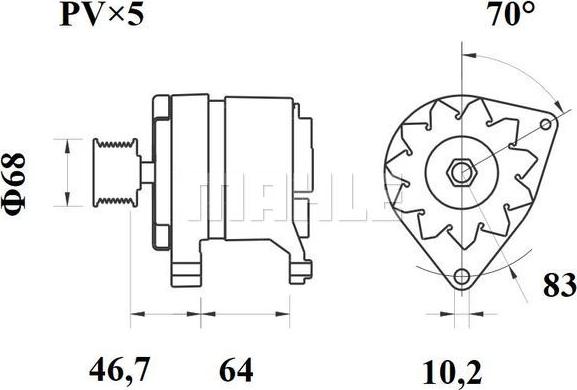 MAHLE MG 49 - Генератор vvparts.bg