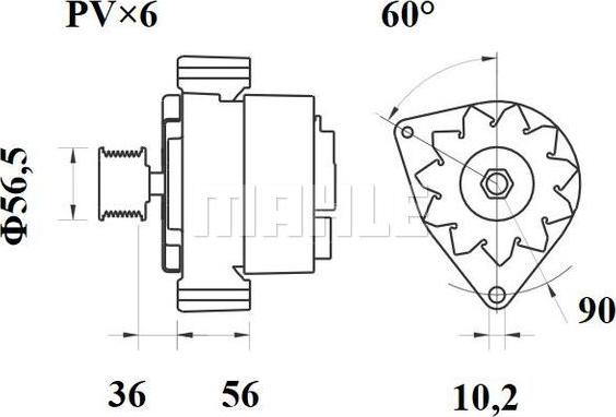 MAHLE MG 456 - Генератор vvparts.bg