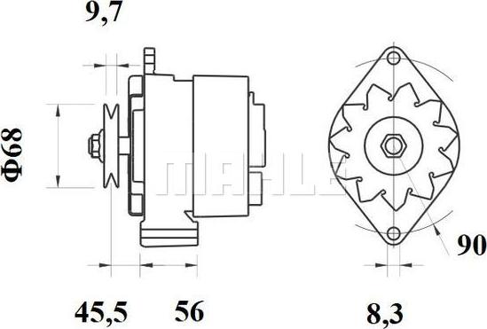 MAHLE MG 461 - Генератор vvparts.bg