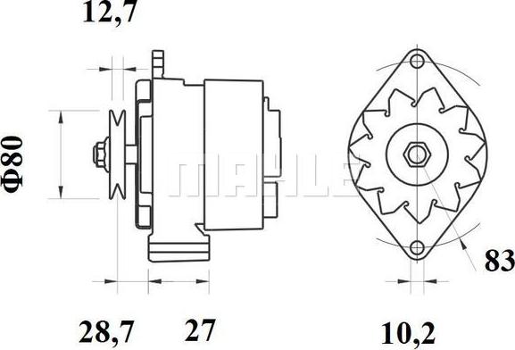 MAHLE MG 462 - Генератор vvparts.bg