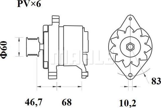 MAHLE MG 419 - Генератор vvparts.bg