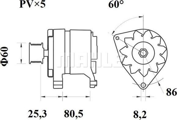 MAHLE MG 415 - Генератор vvparts.bg