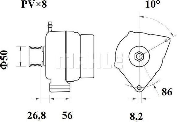 MAHLE MG 435 - Генератор vvparts.bg