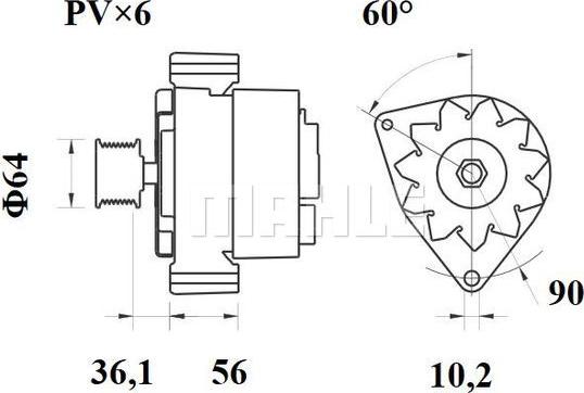 MAHLE MG 421 - Генератор vvparts.bg