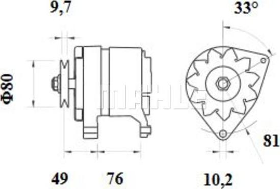 MAHLE MG 599 - Генератор vvparts.bg