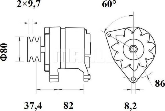 MAHLE MG 592 - Генератор vvparts.bg