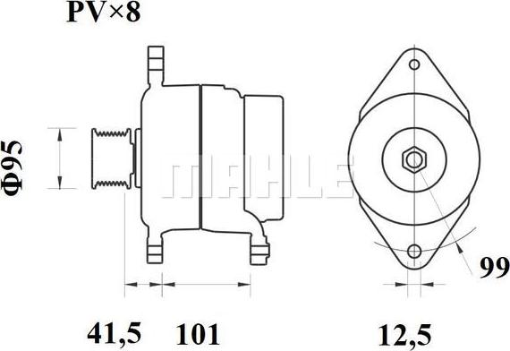 MAHLE MG 548 - Генератор vvparts.bg