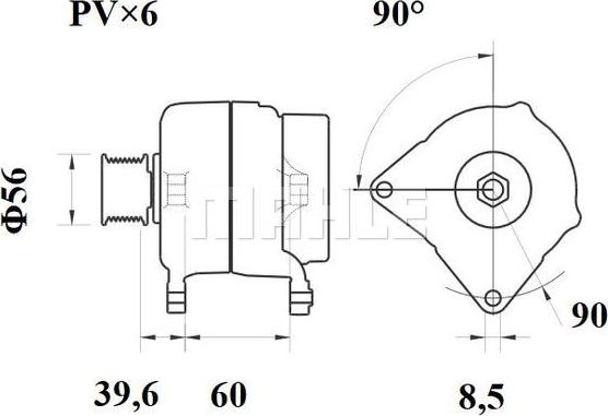 MAHLE MG 556 - Генератор vvparts.bg