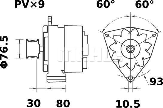 MAHLE MG 503 - Генератор vvparts.bg