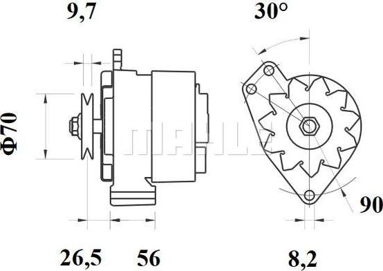 MAHLE MG 513 - Генератор vvparts.bg